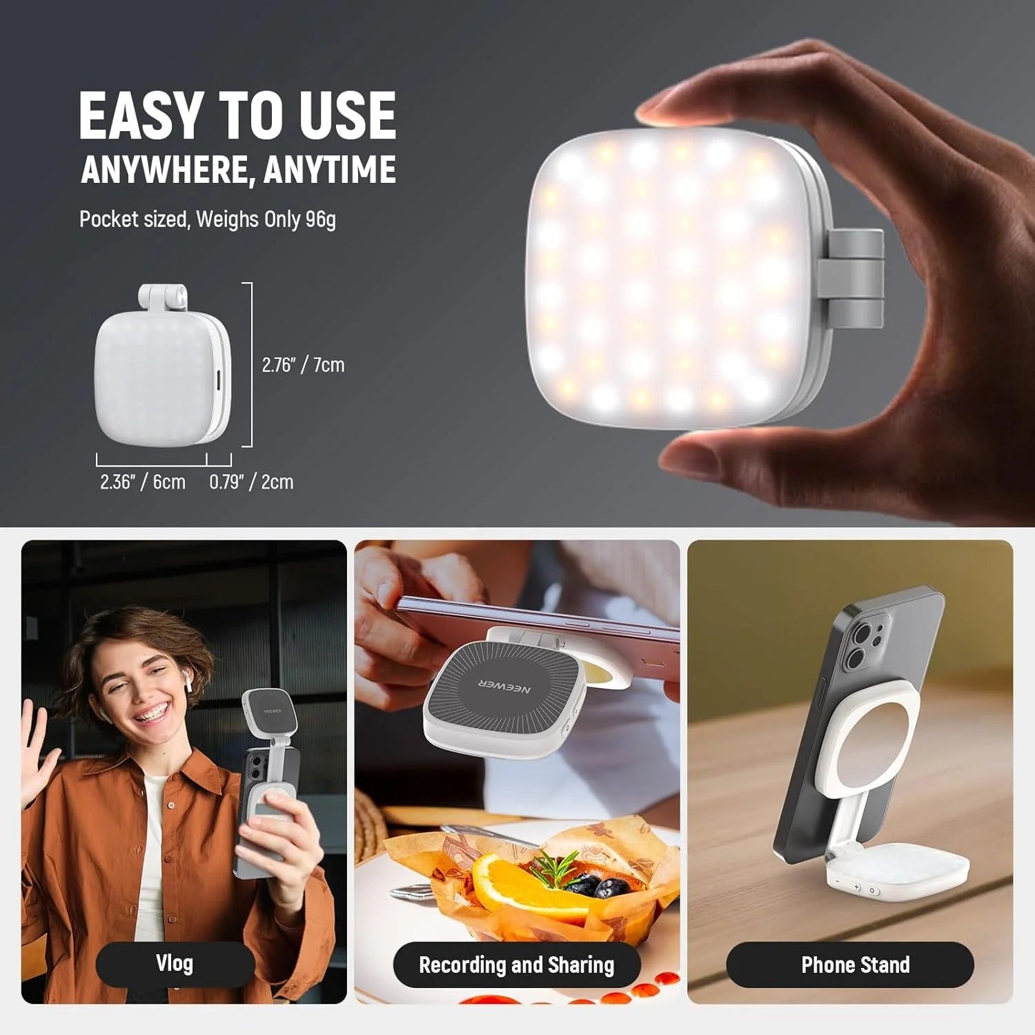 Premium Magnetic Selfie Light With Mirror