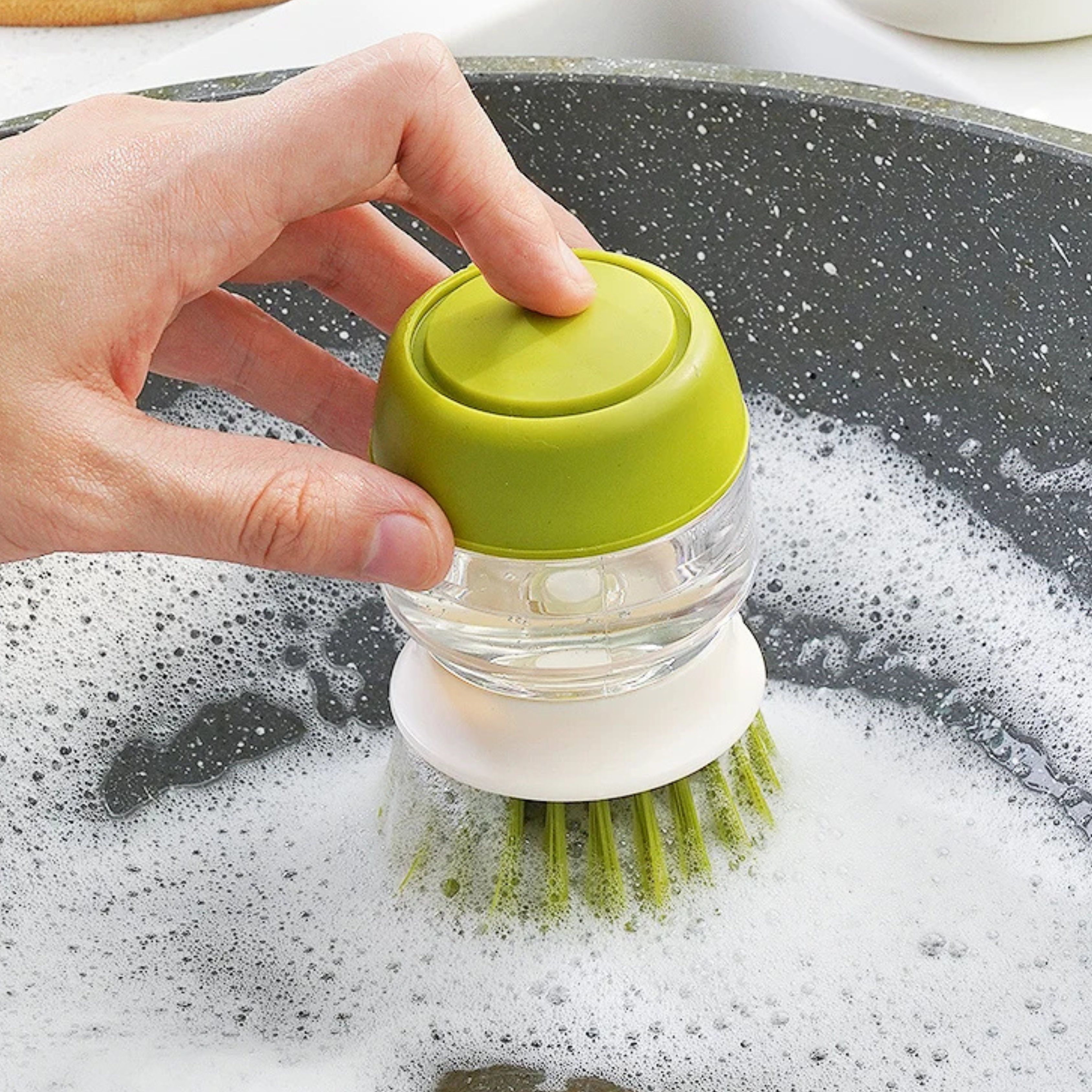 Premium Soap Dispensing Palm Brush (Set of 2)