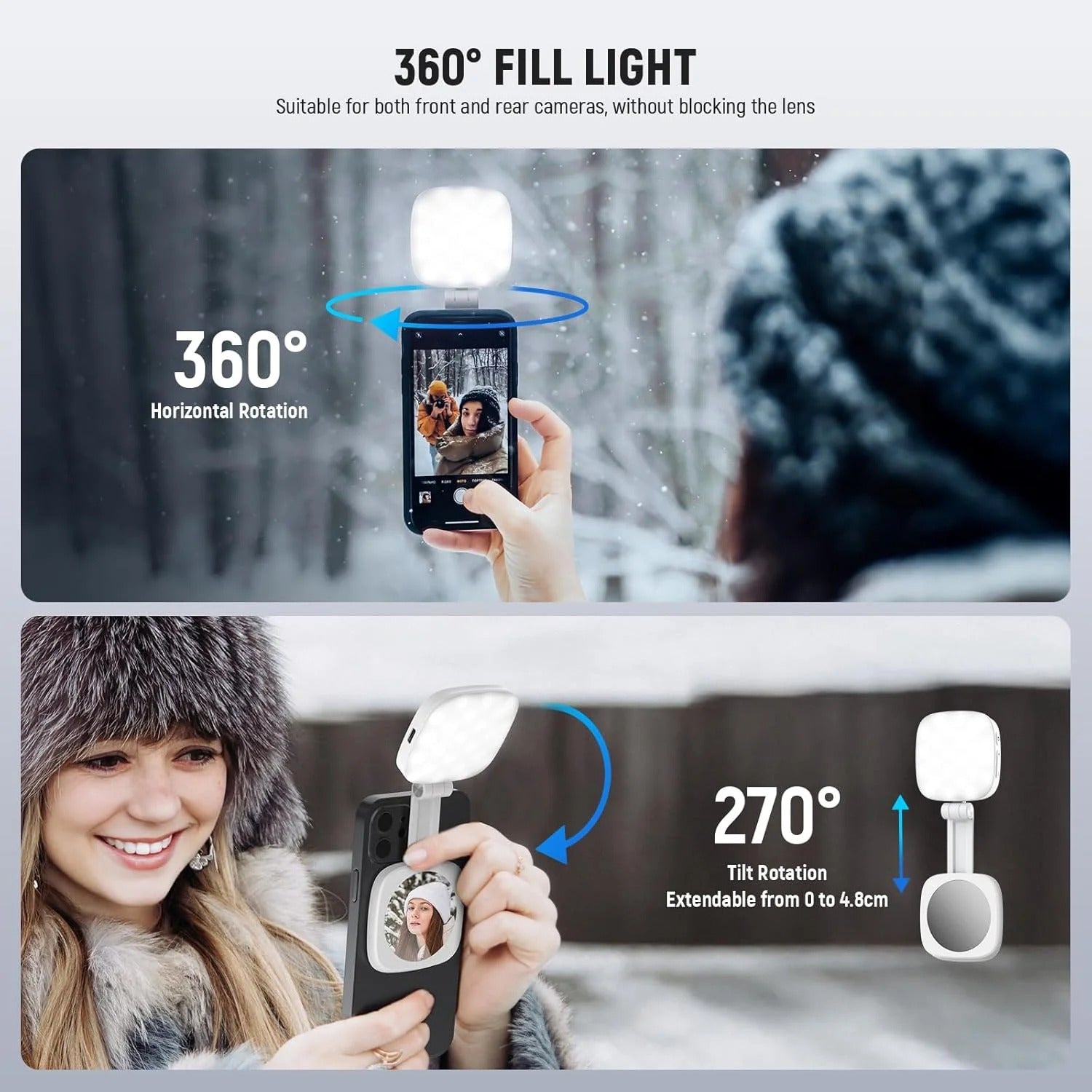 Premium Magnetic Selfie Light With Mirror